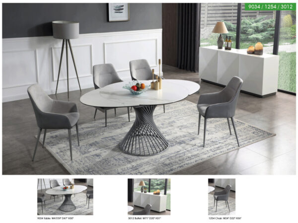 9034 Dining Table with 1254 Chairs and 3012 buffet - Image 3